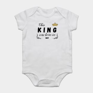 King born in may Baby Bodysuit